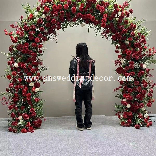 wedding arch with fake flowers